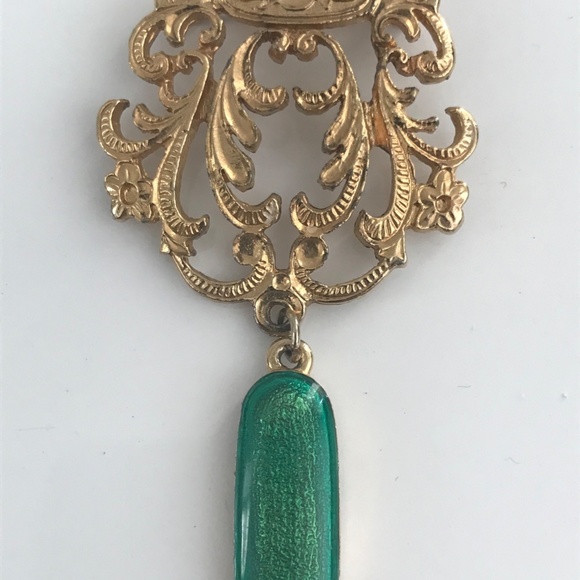 Vintage Golden Tone Brooch Pin by ELLE 80's - Picture 4 of 6